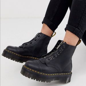 Dr Martens Sinclair zip leather platform boots